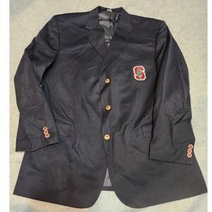 Stanford Cardinal Blazer‎ Jacket Mens 48L Black NCAA College Wool Cianni Cellini